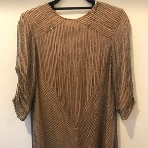 Nude Parker beaded dress XS
